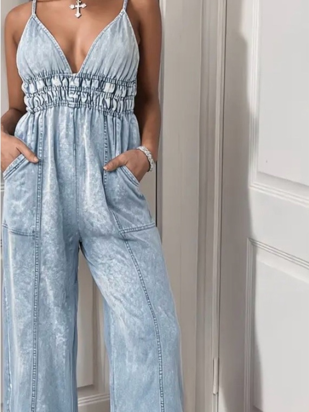 NEW - Blue Jean One Piece Jumpsuit with Large Pockets- In Original Packaging
